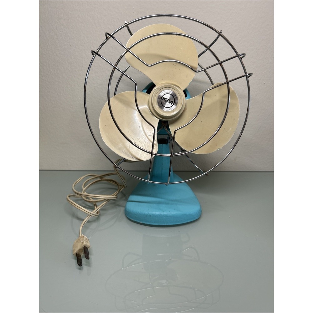 PAINTED Knapp-Monarch Small Vintage Pedestal Fan, Cat No. 1-202E TESTED WORKS